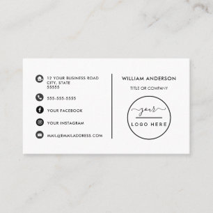 Cartão De Visita Logótipo personalizado ícones modernos das mídias 