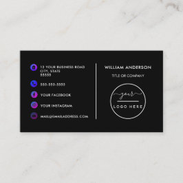 Cartão De Visita Logótipo personalizado ícones modernos das mídias 