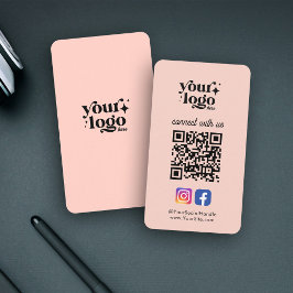 Cartão De Visita Logotipo Personalizado Mídia Social Código QR Peac
