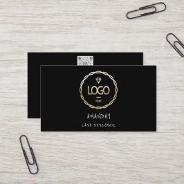 Cartão De Visita Logotipo personalizado Mídia social QR Código Dour