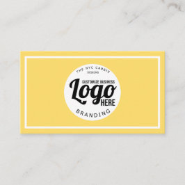 Cartão De Visita Logotipo personalizado minimalista amarelo