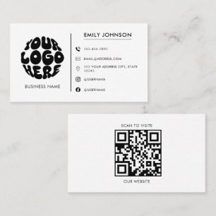 Cartão De Visita Logotipo Personalizado Minimalista Moderno Preto e