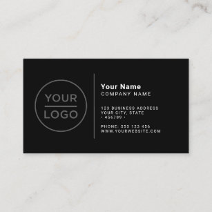 Cartão De Visita Logótipo personalizado minimalista preto a qualque
