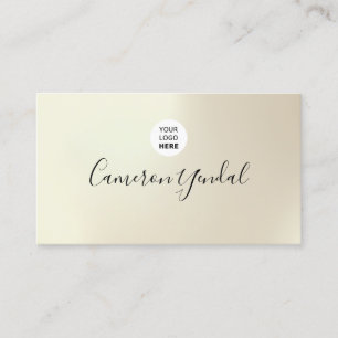 Cartão De Visita Logotipo personalizado minimalista rosa e branco e