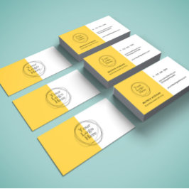 Cartão De Visita Logotipo personalizado Mínimo de Mostarda Moderna 