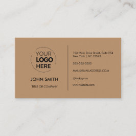 Cartão De Visita Logótipo personalizado mínimo moderno Light Brown