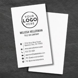 Cartão De Visita Logotipo personalizado mínimo moderno vertical
