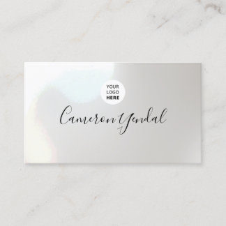 Cartão De Visita Logotipo personalizado mínimo preto e branco elega