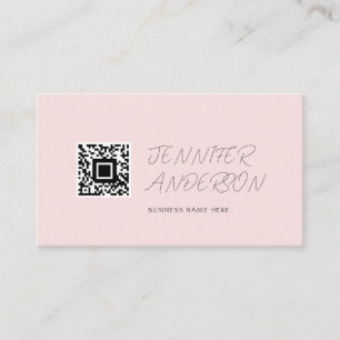Cartão De Visita Logotipo personalizado mínimo rosa e branco modern