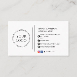 Cartão De Visita Logotipo personalizado moderno e minimalista nas m