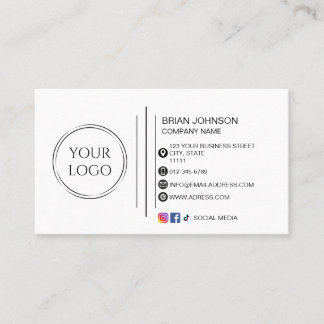 Cartão De Visita Logotipo personalizado moderno e minimalista nas m