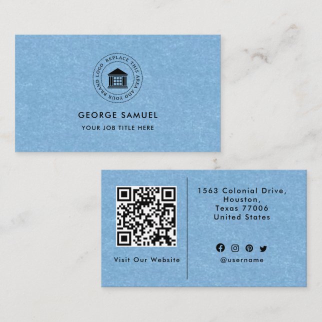 Cartão De Visita Logotipo Personalizado Moderno Elegante Simples (Frente/Verso)