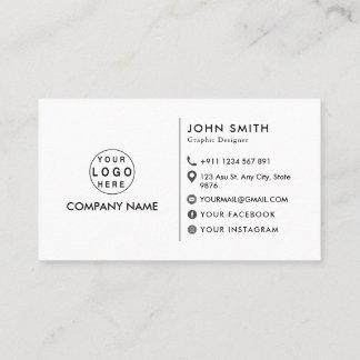 Cartão De Visita logotipo personalizado moderno mídia social minima