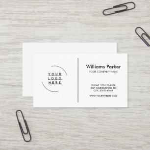 Cartão De Visita Logotipo Personalizado Moderno Minimalista Branco