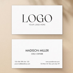 Cartão De Visita Logotipo Personalizado Moderno Minimalista Branco