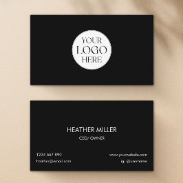 Cartão De Visita Logotipo Personalizado Moderno Minimalista Preto e