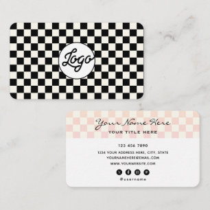 Cartão De Visita Logotipo Personalizado Moderno Xadrez Profissional