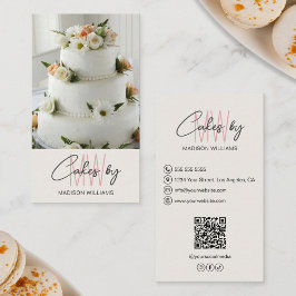 Cartão De Visita Logotipo Personalizado Monograma do Bolo de Bakari