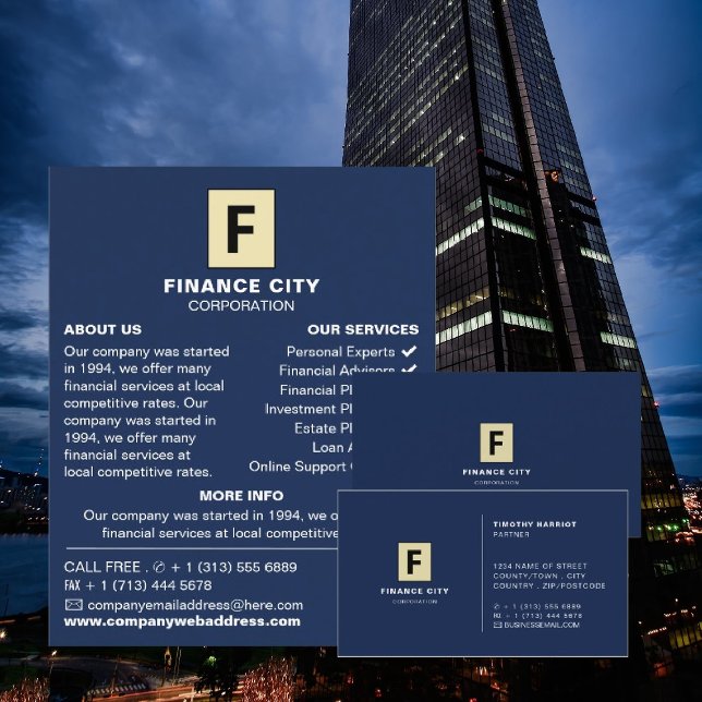 Cartão De Visita Logotipo personalizado, negócios profissionais e f (Criador carregado)