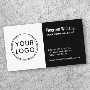 Cartão De Visita Logótipo personalizado, preto e branco, minimalist