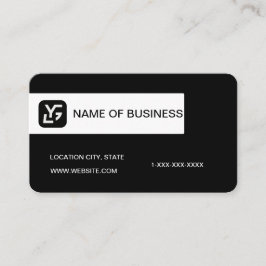 Cartão De Visita Logotipo Personalizado Preto e Branco Moderno