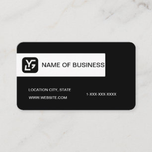 Cartão De Visita Logotipo Personalizado Preto e Branco Moderno