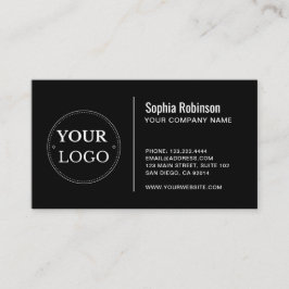 Cartão De Visita Logotipo personalizado preto minimalista
