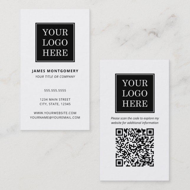 Cartão De Visita Logotipo personalizado QR Code Professional (Frente/Verso)