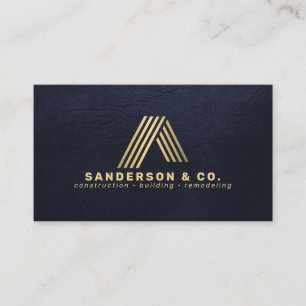 Cartão De Visita Logotipo personalizado QR construção naval ouro
