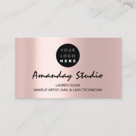 Cartão De Visita Logotipo Personalizado Rosa Rosa Rosa com Placa de