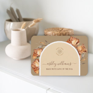 Cartão De Visita Logotipo Personalizado Script de Arca Retroativa R