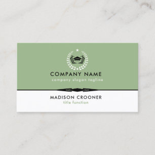 Cartão De Visita Logotipo Personalizado Verde Elegante White Sage P