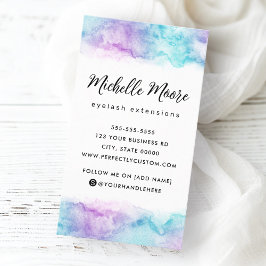 Cartão De Visita Logotipo personalizado vertical da cor aqua púrpur