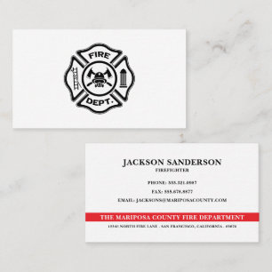 Cartão De Visita Logotipo Personalizável de Bombeiro do Corpo de Bo