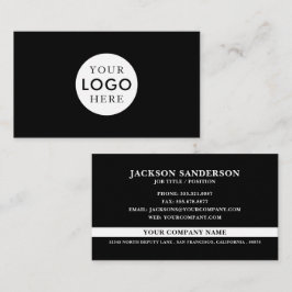 Cartão De Visita Logotipo Personalizável Profissional Simples Preto