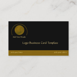 Cartão De Visita Logotipo Planeta Terra Dourado