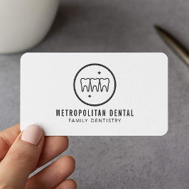 Cartão De Visita Logotipo preto dos dentes modernos