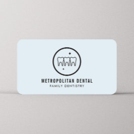 Cartão De Visita Logotipo preto dos dentes modernos em azul