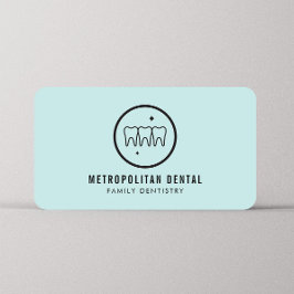 Cartão De Visita Logotipo preto dos dentes modernos na tonalidade
