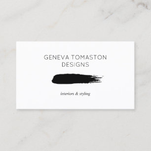 Cartão De Visita Logotipo preto minimalista II do desenhista do