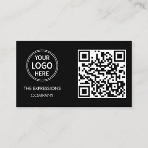 Cartão De Visita Logotipo Preto Personalizado Contemporâneo com Pra