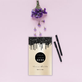 Cartão De Visita Logotipo Professional Black Drip Consultoria prévi