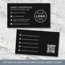 Logotipo Profissional Código QR Mídia Social Preto