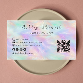 Cartão De Visita Logotipo profissional de código Na moda Opal Iride