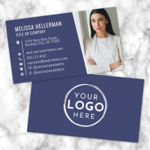 Logotipo Profissional de Foto Moderno Azul Marinho