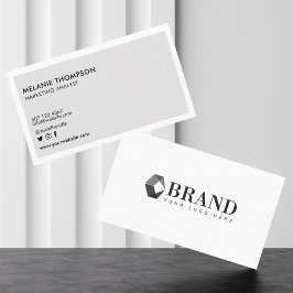 Cartão De Visita Logotipo Profissional de Luxo Minimalista Moderno 