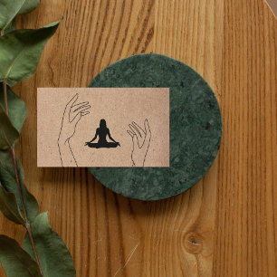 Cartão De Visita Logotipo Profissional Instrutor do Yoga Moderno Em