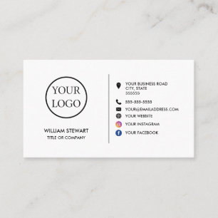 Cartão De Visita Logotipo profissional - Mídia social minimalista