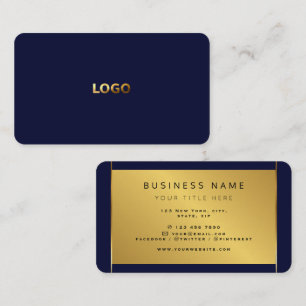 Cartão De Visita Logotipo profissional minimalista de folha de ouro