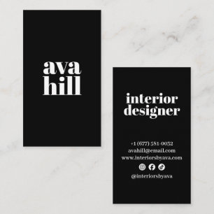Cartão De Visita Logotipo Profissional Minimalista Moderno Preto e